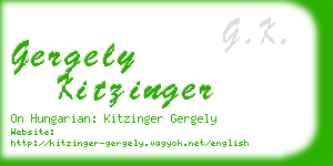 gergely kitzinger business card